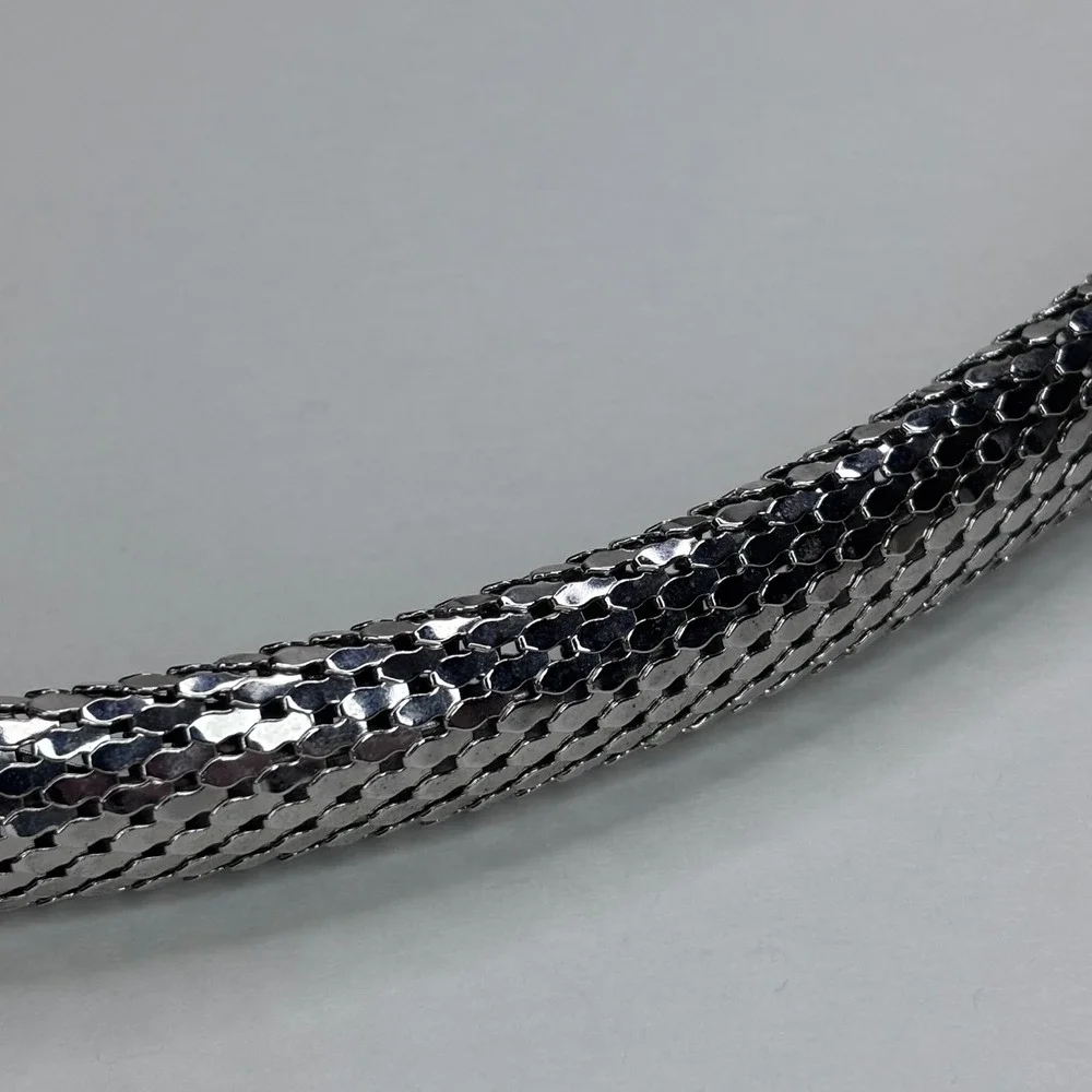 Vintage Whiting & Davis Silver Mesh Snake Wrap Belt Womens OS Flexible Serpent